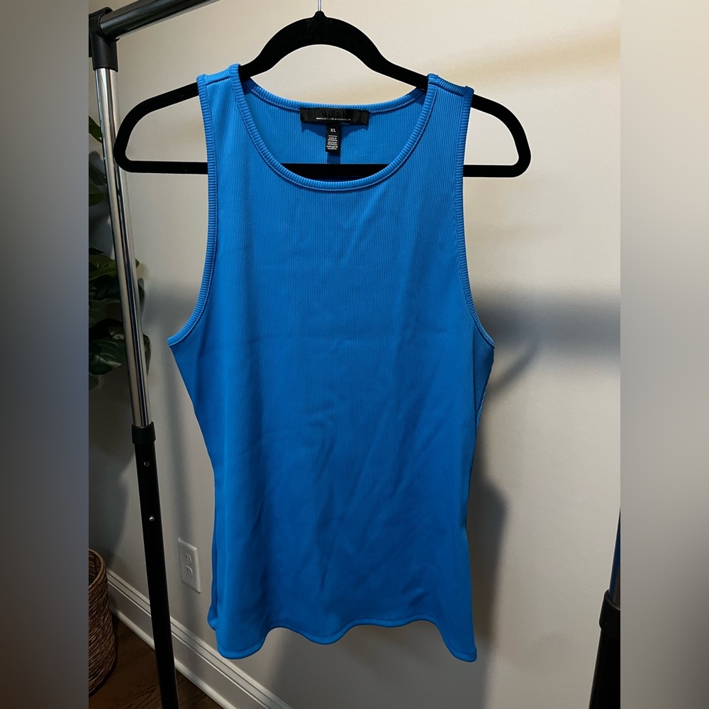 White House Black Market Blue Fitted Tank Top